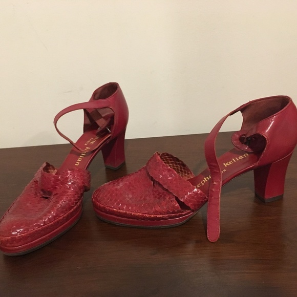 Stephane Kelian Red Leather Paris Heel - Picture 1 of 6